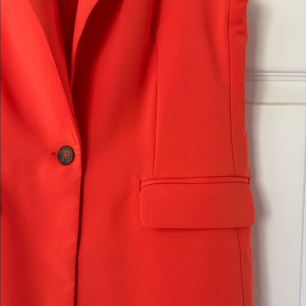 Love Tree Sleeveless Blazer Vest in Bright Orange - Picture 3 of 4